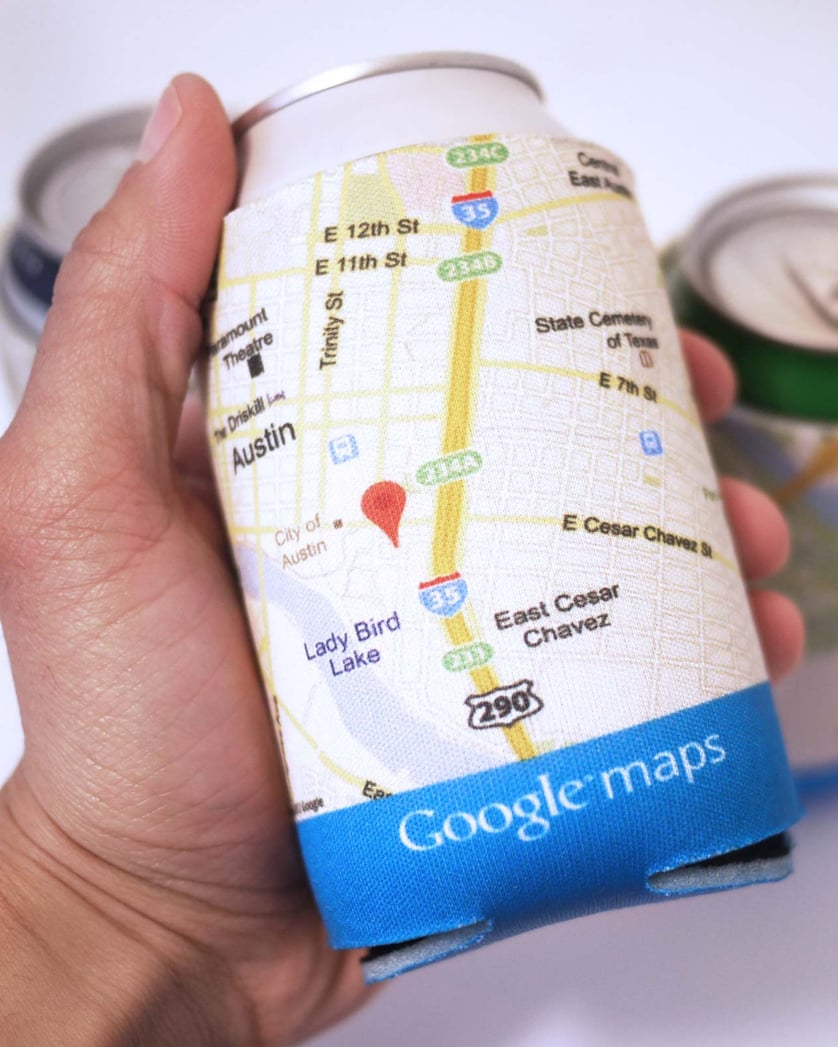 Google Custom Map Koozie Anthem Branding